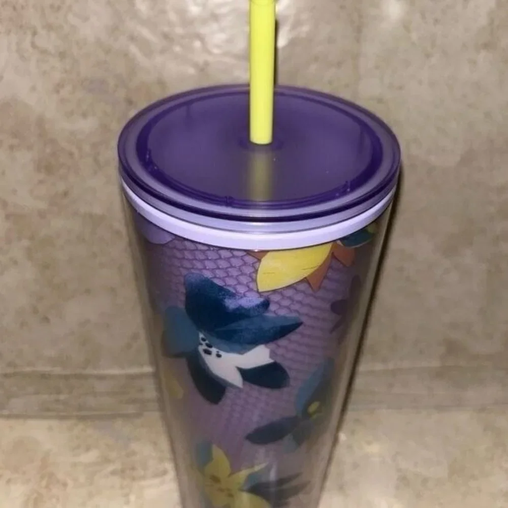 Starbucks 2023 Winter Acrylic Purple Floral Venti 24 oz Tumbler Cup